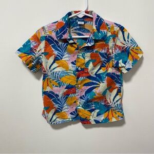 Toddler Old Navy Blue and Orange Casual Button Down Shirt